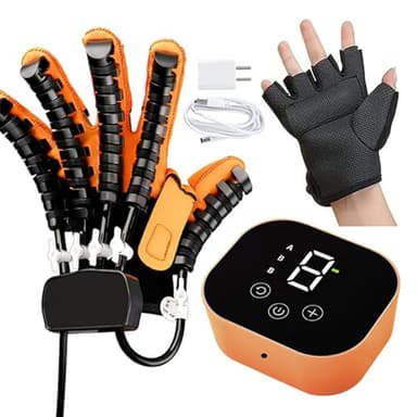 GAOXIAO Guantes Roboticos Rehabilitación Ictus, Guante Electrico Terapeutico para Rehabilitación de Manos y Dedos, Guantes para Terapia para Hemiplejía Autoentrenamiento(Size:L,Color:Izquierda)
