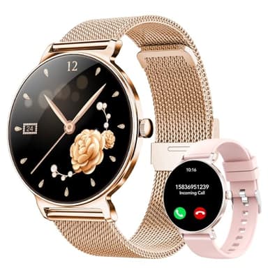 taopodo Reloj Inteligente Mujer, 1.27" Smartwatch Mujer con Llamadas, Monitor de Sueño, Función Femenina, 120+ Modos Deportivos, Podómetro, 24H Pulsómetro, SpO2, IP68, para Android/iPhone