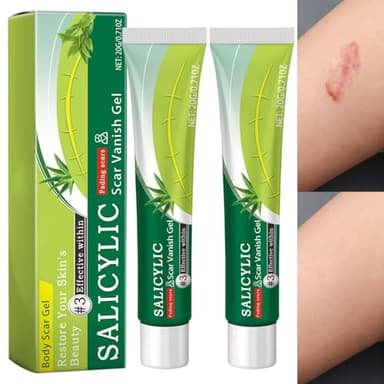 2 Pezzi Silicona Crema Cicatrizante Reductor de Cicatrice, Gel Cicatrices, Unifica El Tono De La Piel, Reduce Queloides, Estrías y Cicatrices Hipertróficas, Apto para Todo Tipo de Piel (20g)