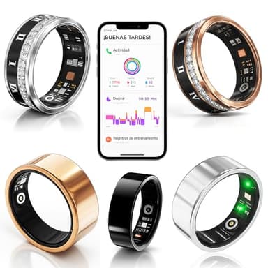 smartia - Anillo Inteligente 2026, Smart Ring para Hombre y Mujer, Anillo de Actividad Fitness con Tensiómetro, Anillo para Control de Salud Definitivo, Monitoriza Sueño, Estrés y Periodo Menstrual
