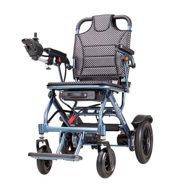 ByteTecpeak D04 silla de ruedas eléctrica plegable con batería extraíble de 12Ah, autonomía de hasta 20Km, fácil de transportar, soporta hasta 150Kg - Negro