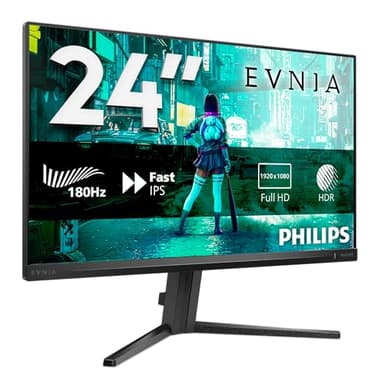 Philips 24M2N3200S Monitor 24 Pulgadas FHD, 180Hz, Fast IPS 1 ms GtG, Adaptive Sync., HDR10, G-Sync Compat., Altavoces (1920x1080, 2X HDMI 2.0, 1x DP 1.4), Gris Oscuro