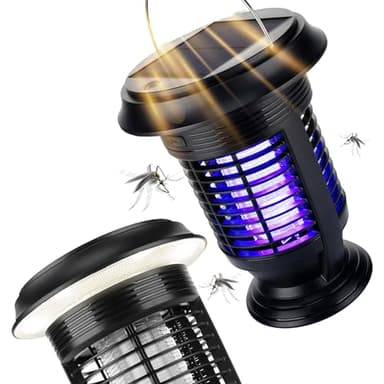 RAPIZZ Lampara Antimosquitos Electrico I Solar & Enchufable I Resistente lluvia & Batería Li-Ion I Mata Mosquitos Para Exterior & Interior Mosquito Killer Light Mata Mosquitos Electrico Lámpara Moscas