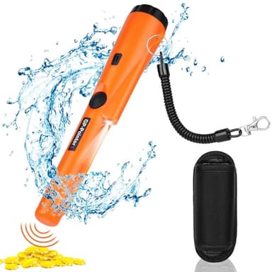 flintronic Detector de Metales Portátil, Pinpointer exploración de 360°, Impermeable Alta Sensibilidad Detectores de Metales con Indicador LED Incorporado, Apto a Buscar Monedas de Oro, Moneda, Joyas