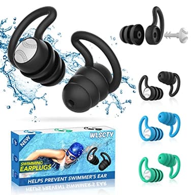 Tapones oidos natación para adultos - Impermeables reutilizables de silicona suave tapones para los oídos para la ducha, natación(3 pares)